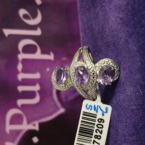 2478209-15.  Karis Collection - Amethyst Platinum Bond Brass  - Size 6